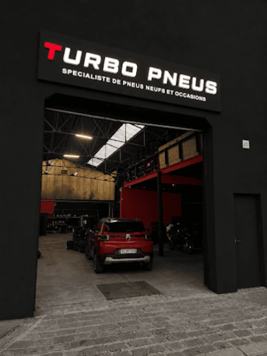 Façade du garage Turbo Pneus, 25 rue Gilbert Rousset à Asnières-sur-Seine
